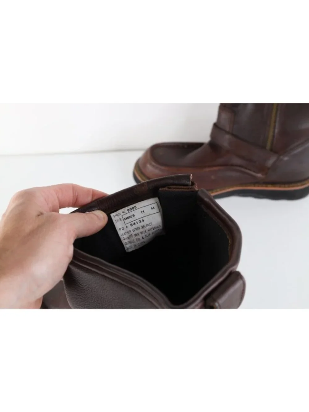 Vintage Streetwear Mens 11 M Waterproof Leather Buckle Engineer Boots Brown
